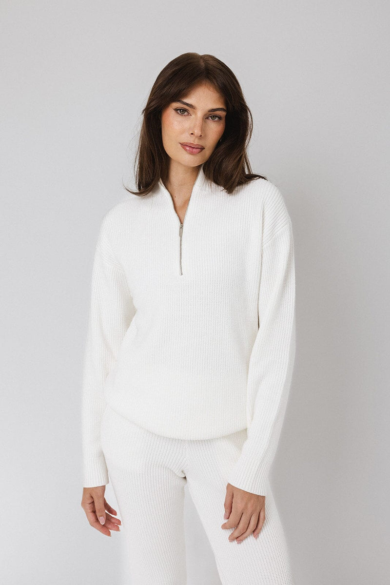 Funnel neck zip sweater best sale