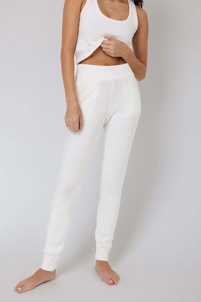 White ribbed joggers hotsell