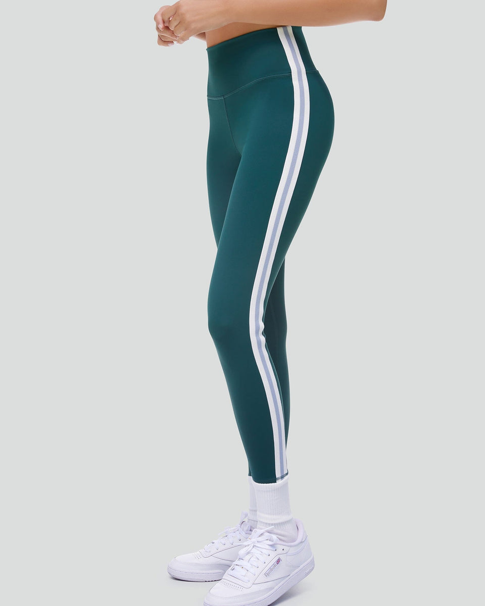 Green and white striped leggings for adults best sale