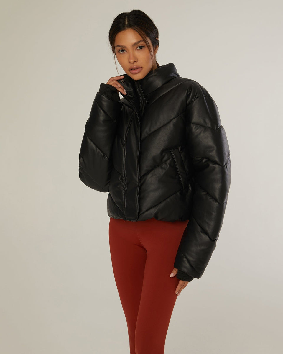 Leather Puffer Jacket IVL Collective