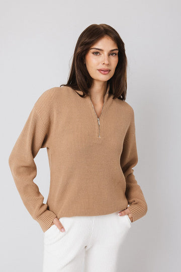 Funnel Neck Half-Zip Sweater sweatshirt IVL April 
