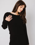 Jet Black Boatneck Sweater + High Rise Sweater Shorts Bundle IVL April 