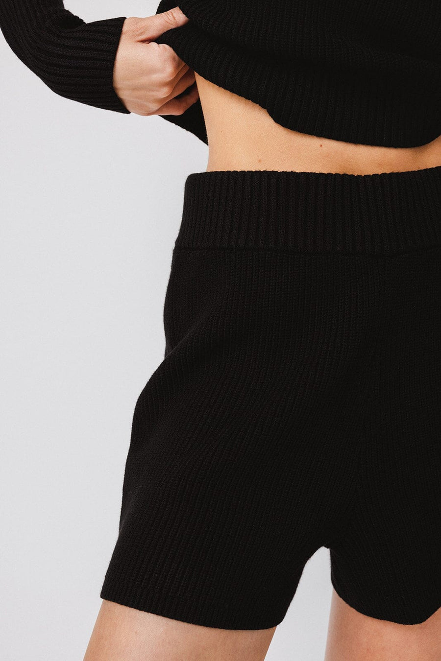 Jet Black Boatneck Sweater + High Rise Sweater Shorts Bundle IVL April 