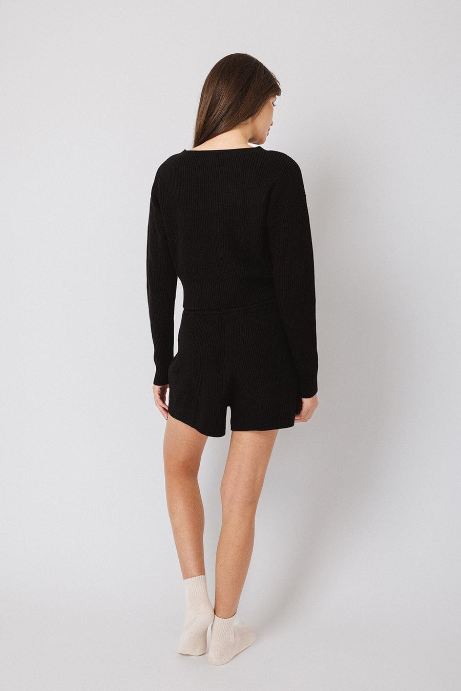 Jet Black Boatneck Sweater + High Rise Sweater Shorts Bundle IVL April 