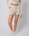 Taupe Boucle Henley Top + Low-Rise Boucle Short Bundle IVL April 