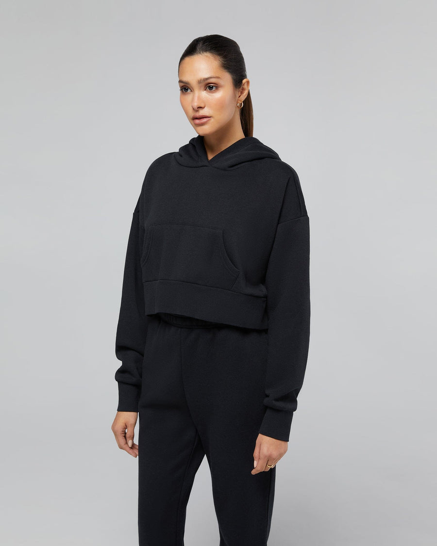 Jet Black Cropped Hoodie + French Terry Jogger IVL Collective 