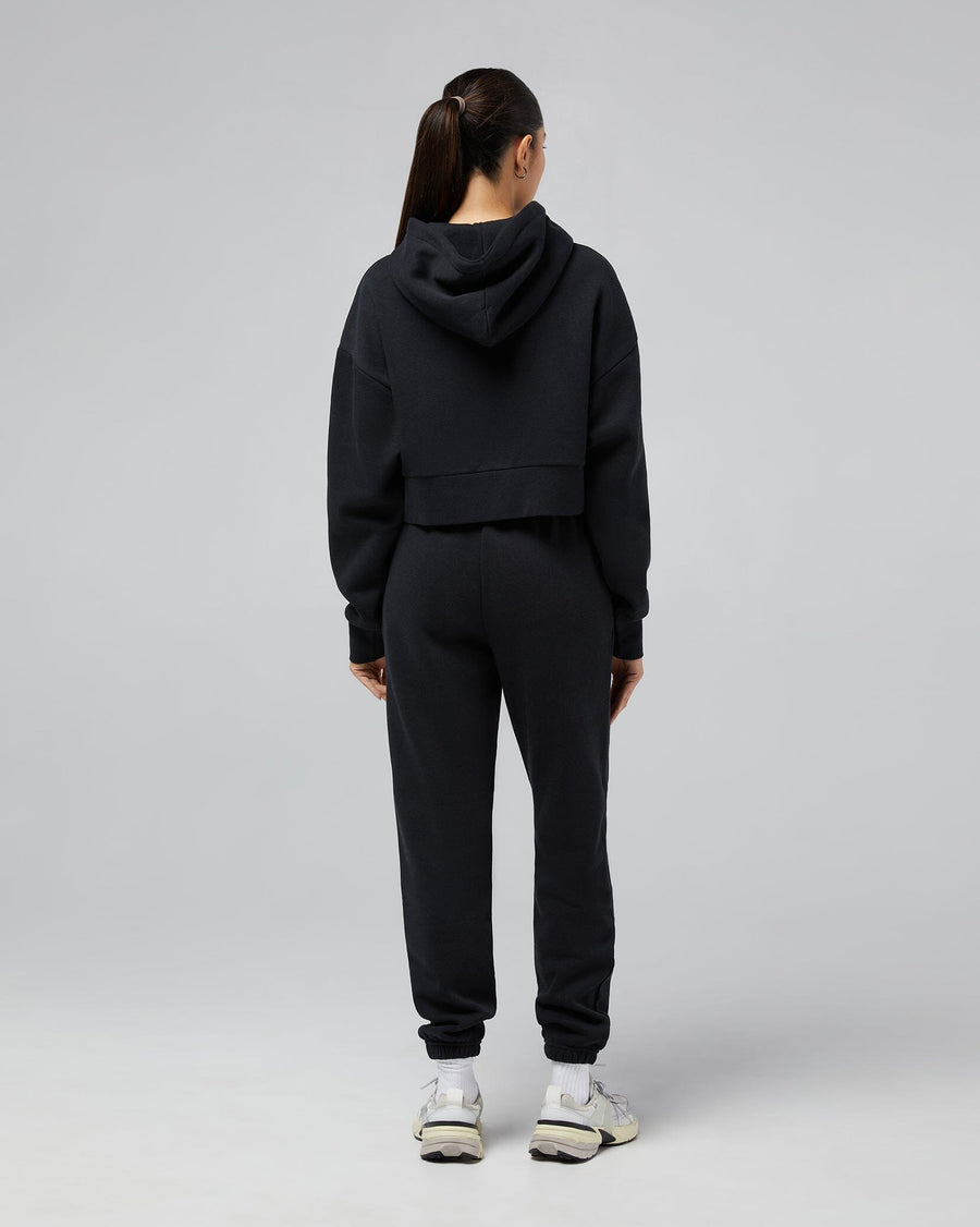 Jet Black Cropped Hoodie + French Terry Jogger IVL Collective 