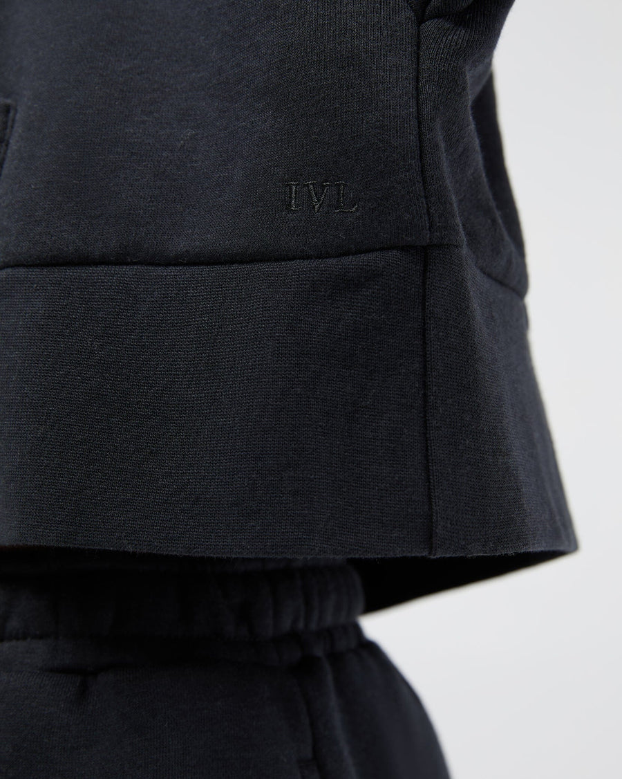 Jet Black Cropped Hoodie + French Terry Jogger IVL Collective 