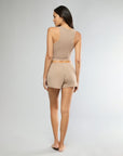 Warm Taupe Muscle Tank + Low-rise Short IVL Collective 