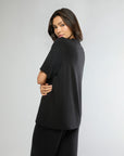 Jet Black Boyfriend Sleep Tee + Boxer Pajama Pant Bundle IVL Collective 