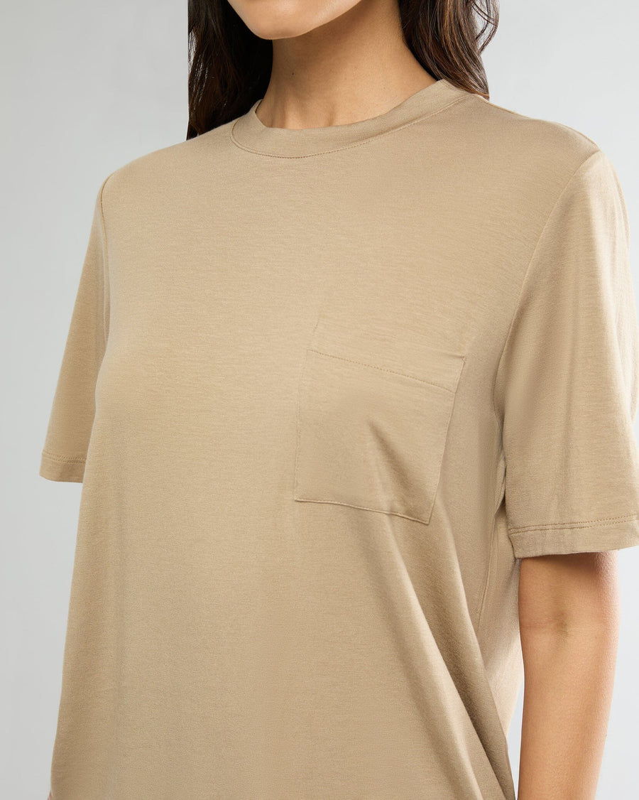 Warm Taupe Boyfriend Sleep Tee + Boxer Pajama Pant IVL Collective 