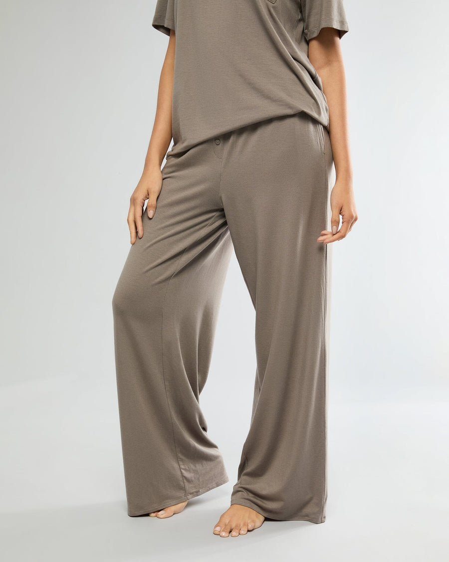 Umber Boyfriend Sleep Tee + Boxer Pajama Pant bun IVL Collective 