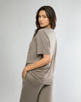 Umber Boyfriend Sleep Tee + Boxer Pajama Pant bun IVL Collective 