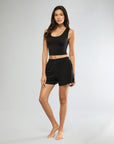 Jet Black Scoop Tank + Boxer Pajama Short IVL Collective XS XS 