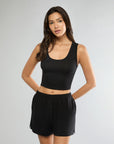 Jet Black Scoop Tank + Boxer Pajama Short IVL Collective 