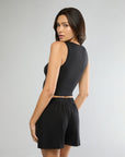 Jet Black Scoop Tank + Boxer Pajama Short IVL Collective 