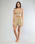 Warm Taupe Scoop Tank + Boxer Pajama Short IVL Collective XS XS 