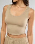 Warm Taupe Scoop Tank + Boxer Pajama Short IVL Collective 