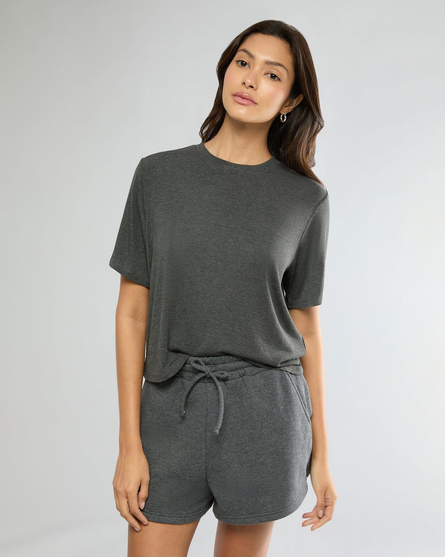 Heather Charcoal Oversized Tee + Pull-on Short Bundle IVL Collective 