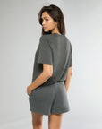 Heather Charcoal Oversized Tee + Pull-on Short Bundle IVL Collective 