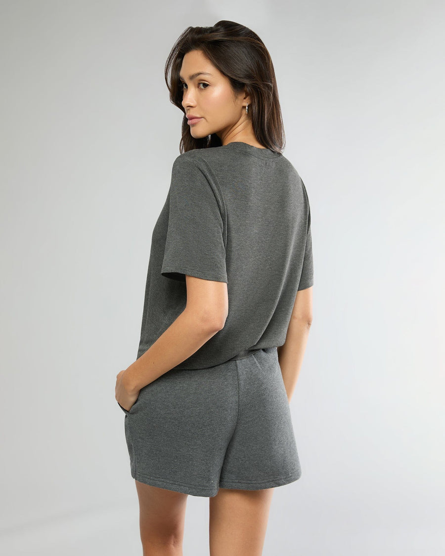 Heather Charcoal Oversized Tee + Pull-on Short Bundle IVL Collective 