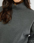 Heather Charcoal Funnel Neck Sweatshirt + Pull-on Short Bundle IVL Collective 