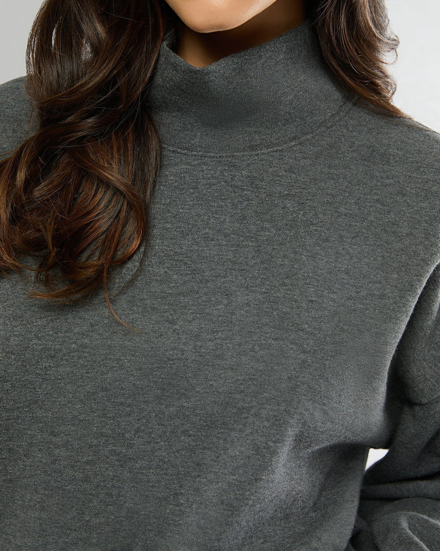 Heather Charcoal Funnel Neck Sweatshirt + Pull-on Short Bundle IVL Collective 