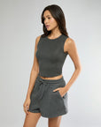 Heather Charcoal Base Tank + Pull-on Short Bundle IVL Collective 