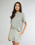 Heather Grey Oversized Tee + Pull-on Short IVL Collective 