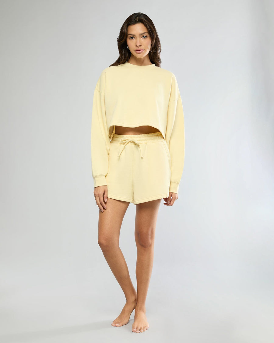 Flan Cropped Crewneck Sweatshirt + Pull-on Short Bundle IVL Collective XS XS 