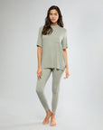 Soft Sage Rib Boyfriend Sleep Tee + Rib Snap Front Legging Bundle IVL Collective XS XS 