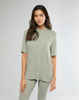 Soft Sage Rib Boyfriend Sleep Tee + Rib Snap Front Legging Bundle IVL Collective 