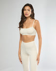 Heather Oat Rib Bra + Rib Snap Front Legging Bundle IVL Collective 