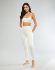 Off White Rib Bra + Rib Snap Front Legging IVL Collective XS XS 