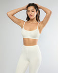 Off White Rib Bra + Rib Snap Front Legging IVL Collective 