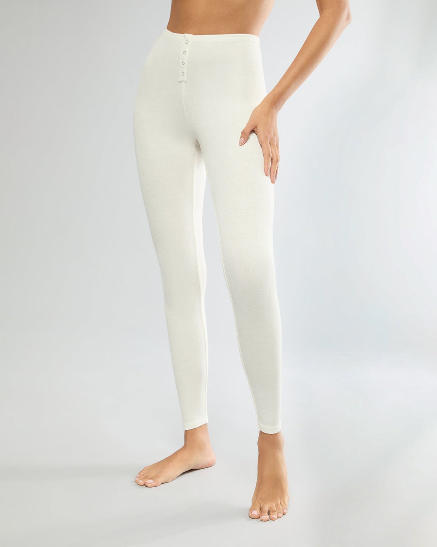 Off White Rib Bra + Rib Snap Front Legging IVL Collective 