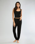 Jet Black Rib Lounge Tank + Rib Jogger Bundle IVL Collective 