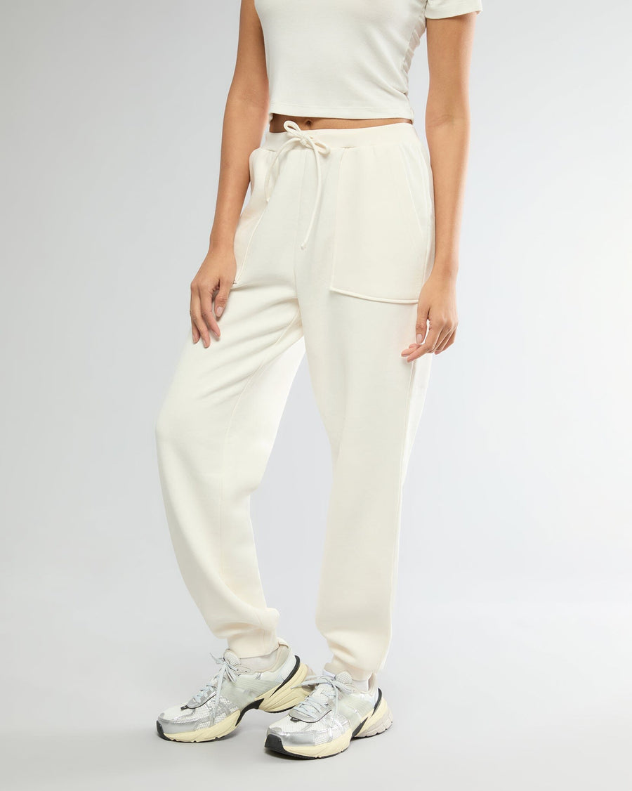 Off White V-neck Polo + High Rise Jogger Bundle IVL Collective 