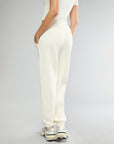 Off White Long Sleeve Cropped Scoop Neck Top + High Rise Jogger Bundle IVL Collective 