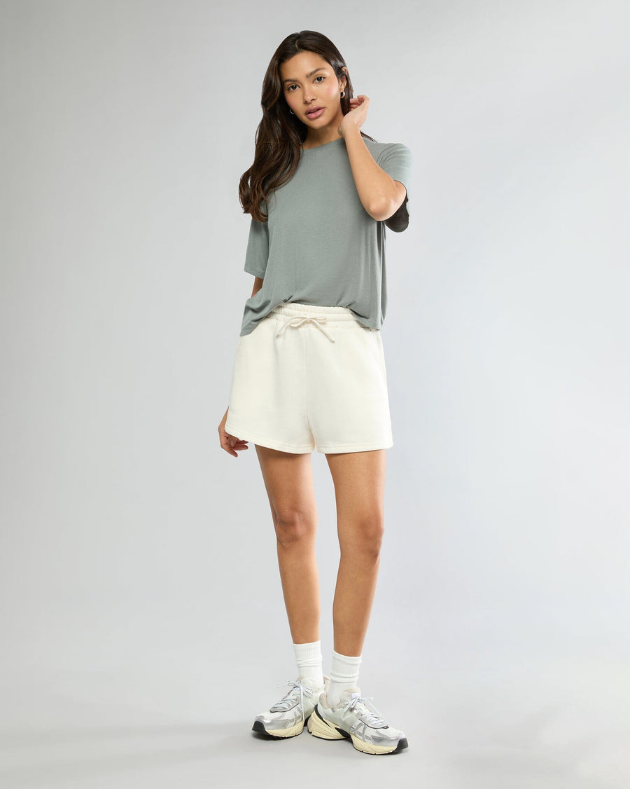 Shadow Green Oversized Tee + Off White Pull-on Short Bundle IVL Collective XS XS 