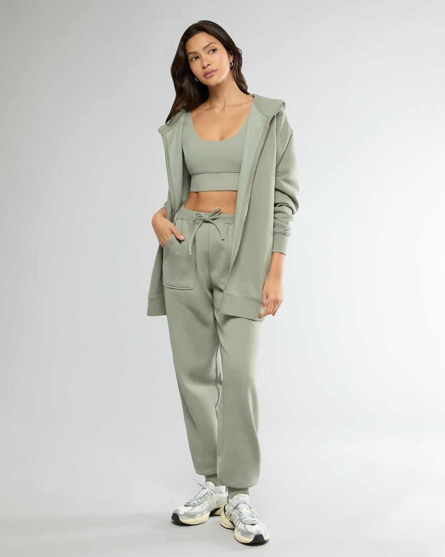 Shadow Green Longline Bra Top + High Rise Jogger + Oversized Zip-up Hoodie Bundle IVL Collective XS XS 