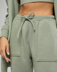 Shadow Green Longline Bra Top + High Rise Jogger + Oversized Zip-up Hoodie Bundle IVL Collective 