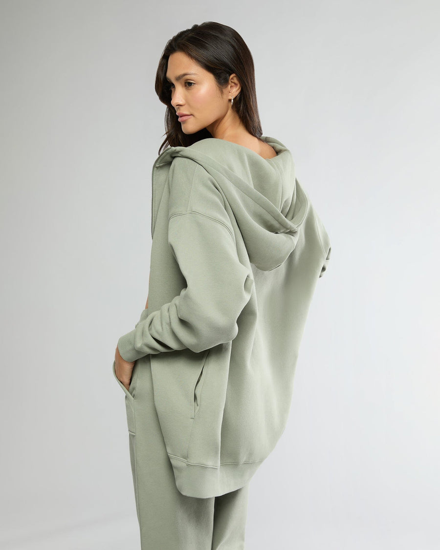 Shadow Green Longline Bra Top + High Rise Jogger + Oversized Zip-up Hoodie Bundle IVL Collective 