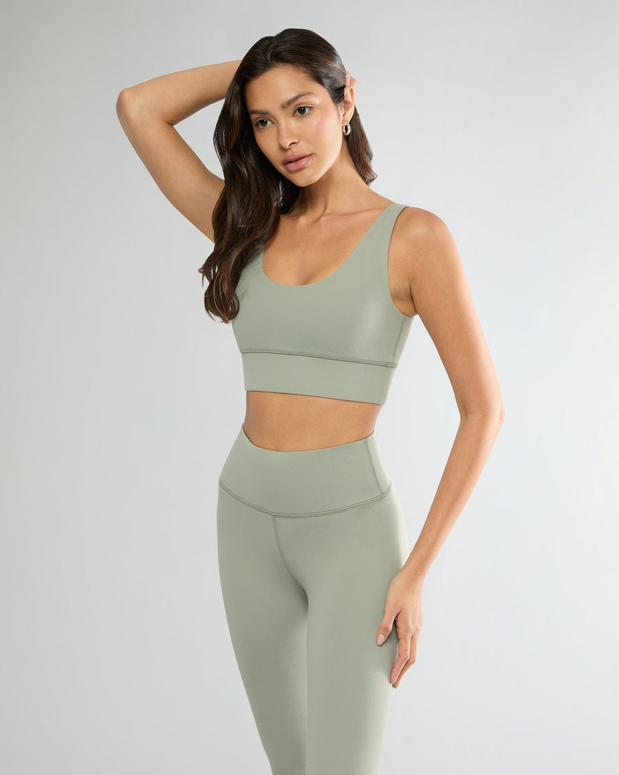 Shadow Green Longline Bra Top + Active Legging Bundle IVL Collective 