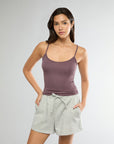 Pepper Strappy Cami Butter Knit Top + Heather Grey Pull-on Short Bundle IVL Collective 