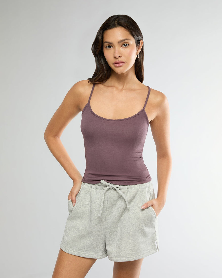 Pepper Strappy Cami Butter Knit Top + Heather Grey Pull-on Short Bundle IVL Collective 