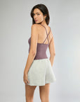 Pepper Strappy Cami Butter Knit Top + Heather Grey Pull-on Short Bundle IVL Collective 