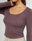 Pepper Long Sleeve Cropped Scoop Neck Top + Heather Grey Pull-on Short Bundle IVL Collective 