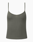 Shadow Green Strappy Cami Butter Knit Top + Off White Pull-on Short Bundle IVL Collective 