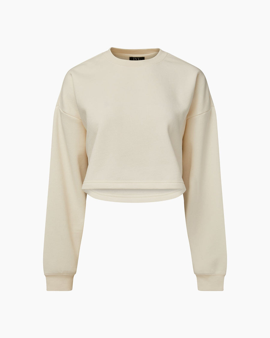 Off White Cropped Crewneck Sweatshirt + Pull-on Short Bundle IVL Collective 